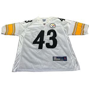 TROY POLAMALU PITTSBURGH STEELERS REEBOK AUTHENTIC ON FIELD JERSEY SIZE 48 L/XL